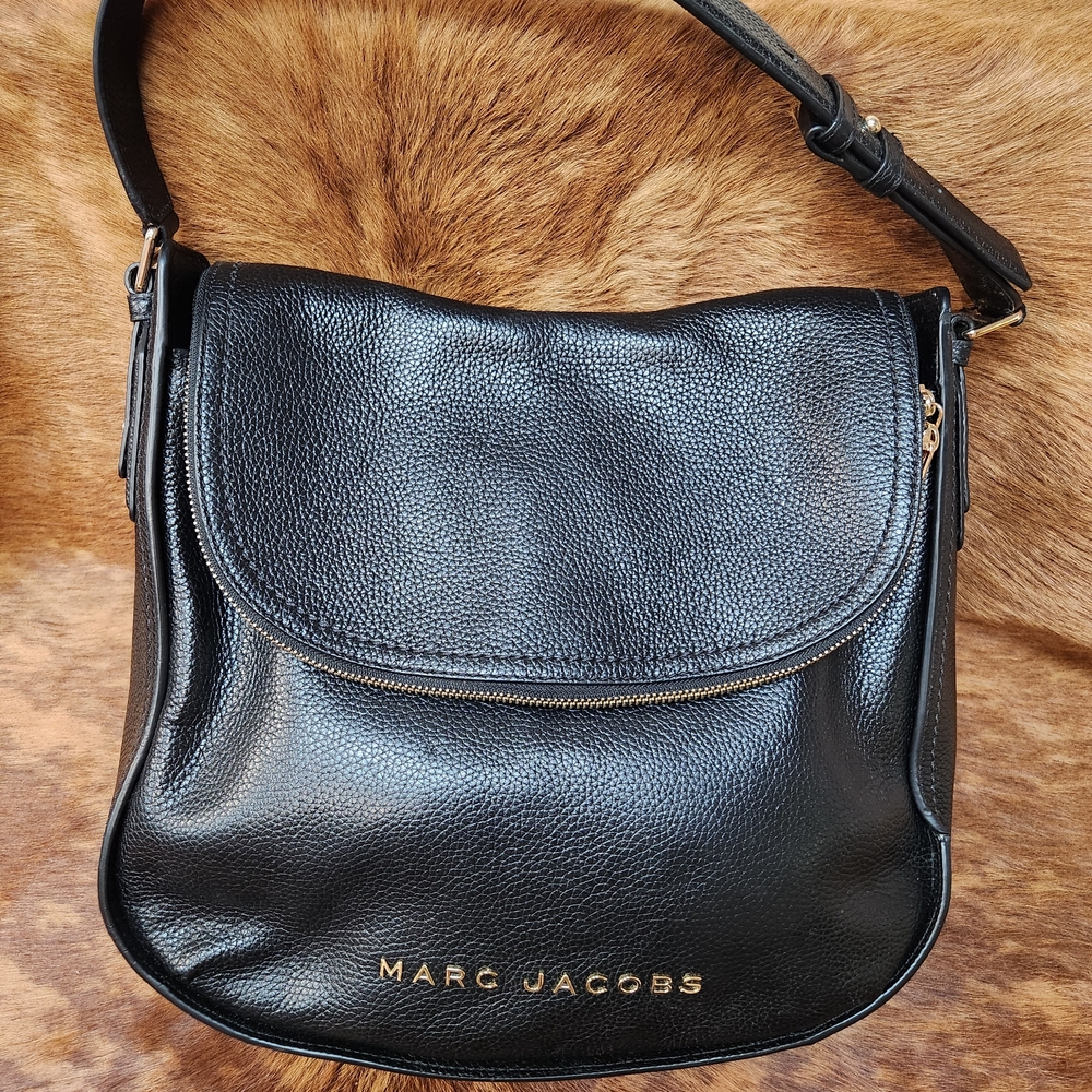 MARC JACOBS GROOVE HOBO BAG BLACK LEATHER